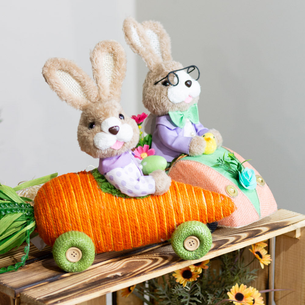 Tara Lane Easter Bunny in Racing Car | TL6818