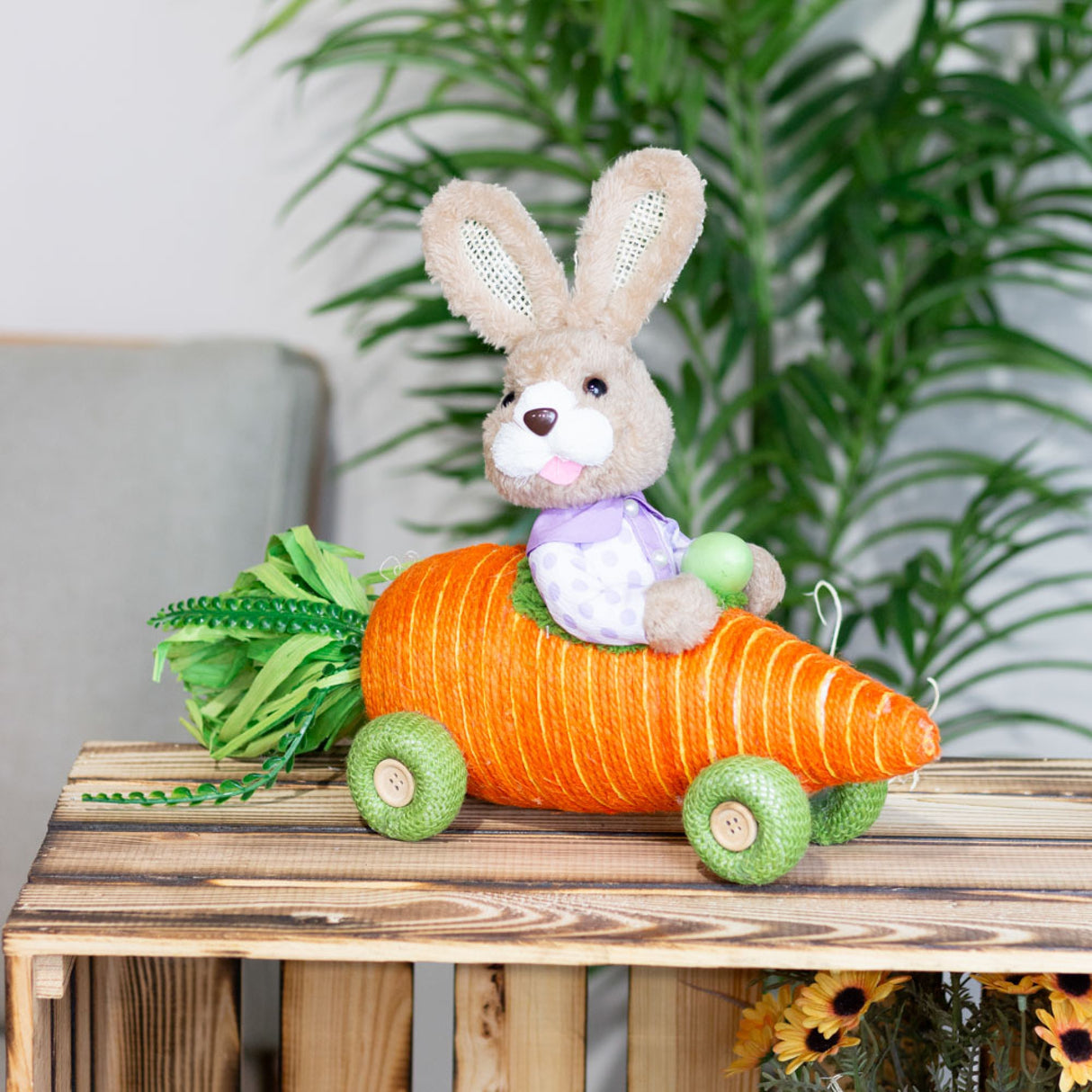 Tara Lane Easter Bunny in Carrot Racing Car | TL6819