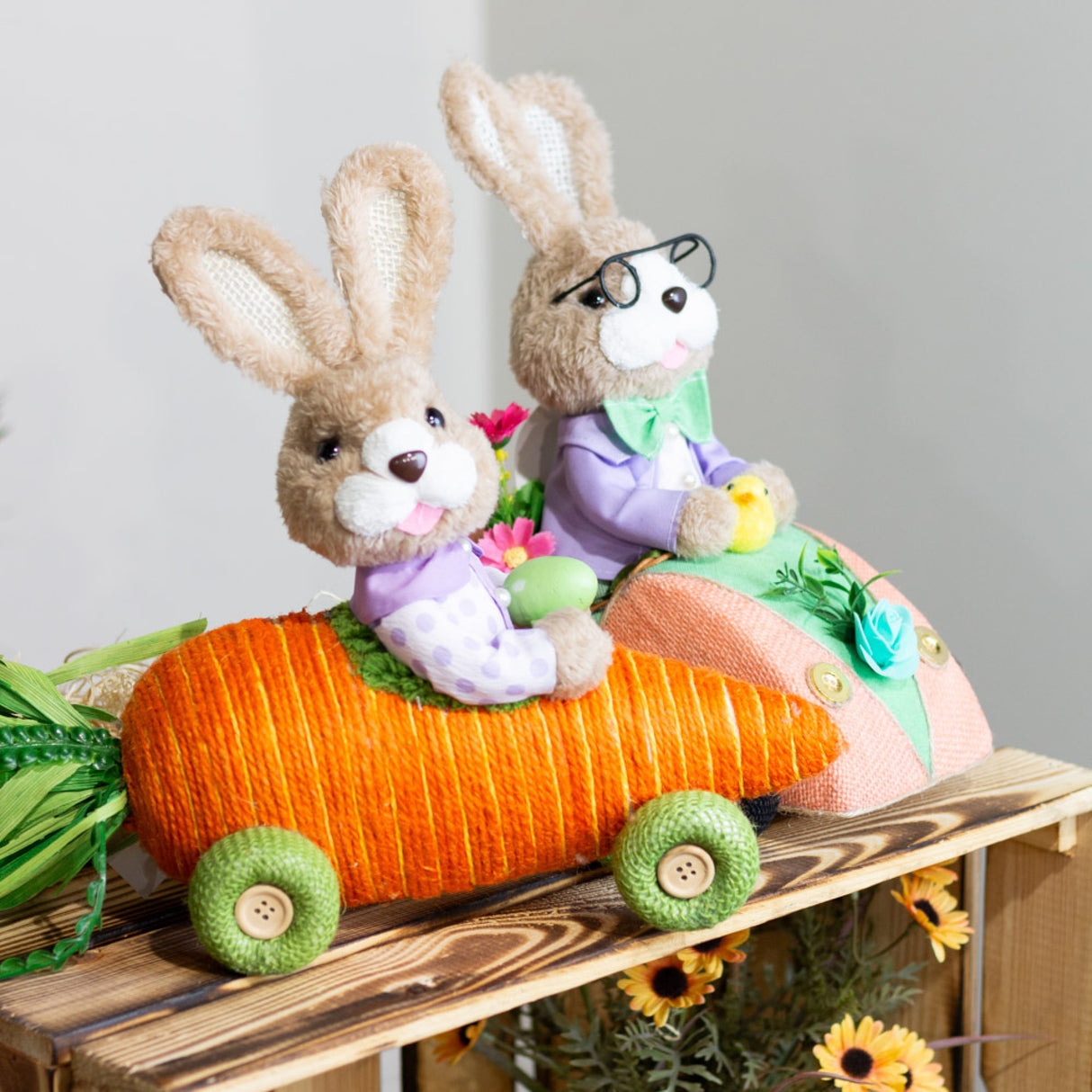 Tara Lane Easter Bunny in Carrot Racing Car | TL6819