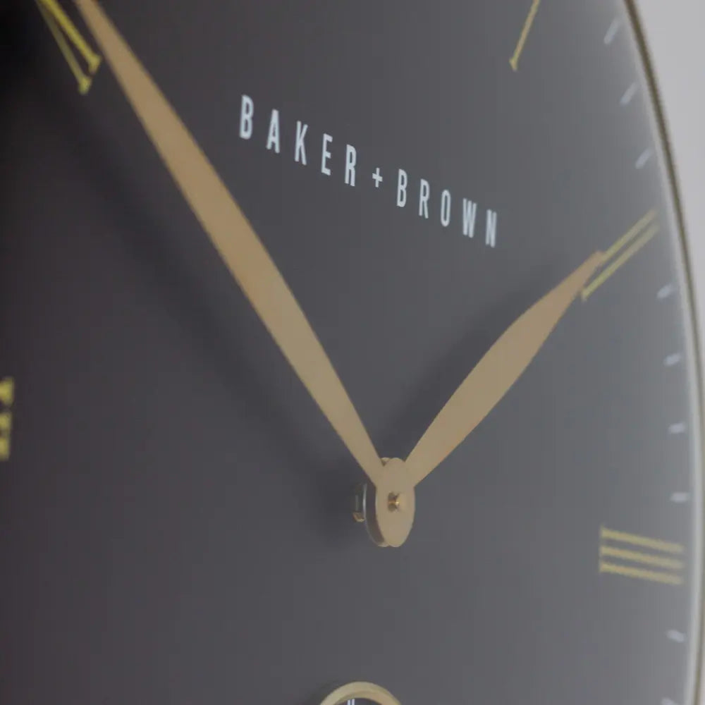 Tara Lane Baker and Brown Wall Clock 72cm - Black / Brass | TL6840