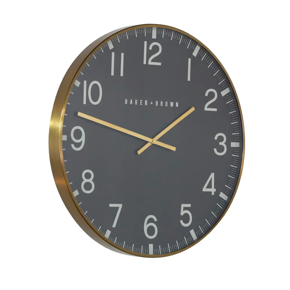 Tara Lane Baker and Brown Clocksmith Wall Clock 76cm - Black / Brass | TL6842