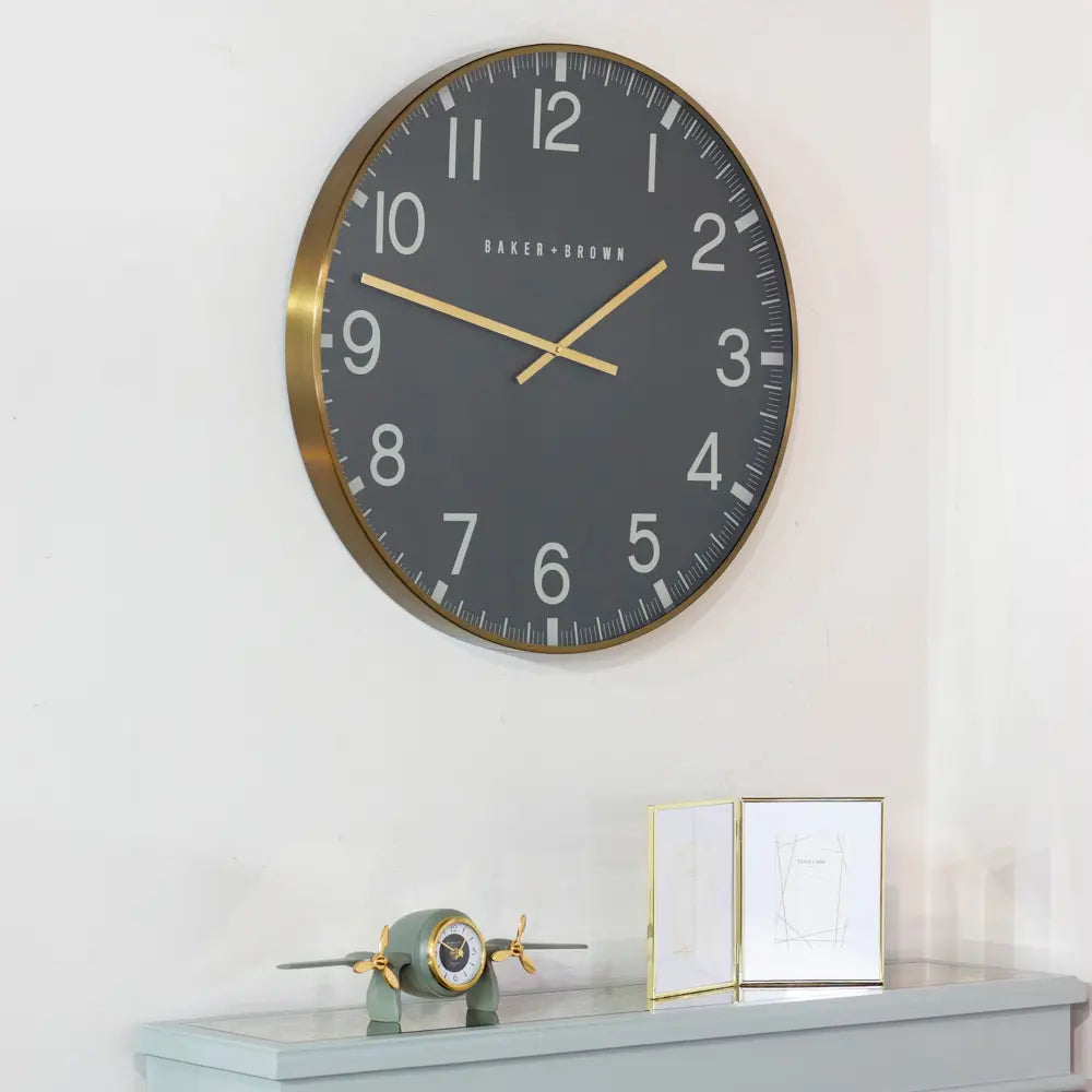 Tara Lane Baker and Brown Clocksmith Wall Clock 76cm - Black / Brass | TL6842