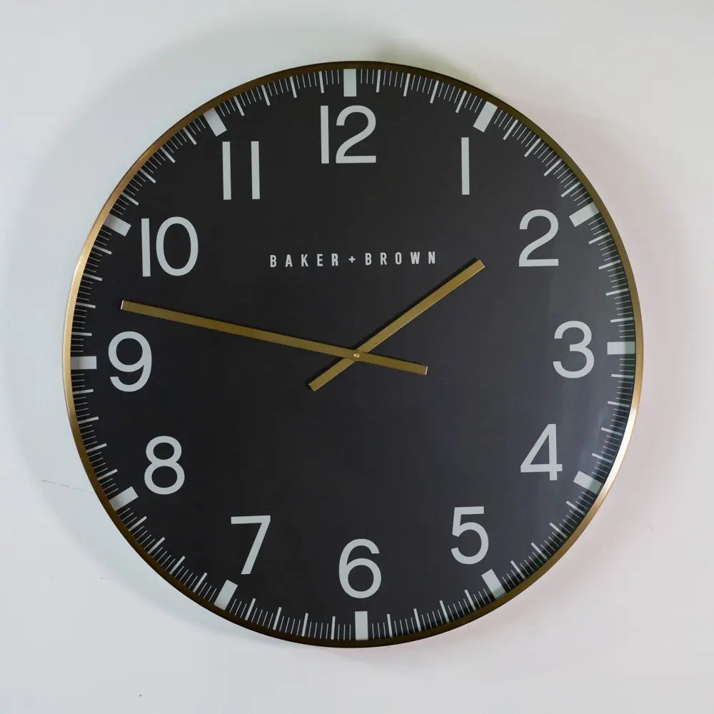 Tara Lane Baker and Brown Clocksmith Wall Clock 76cm - Black / Brass | TL6842