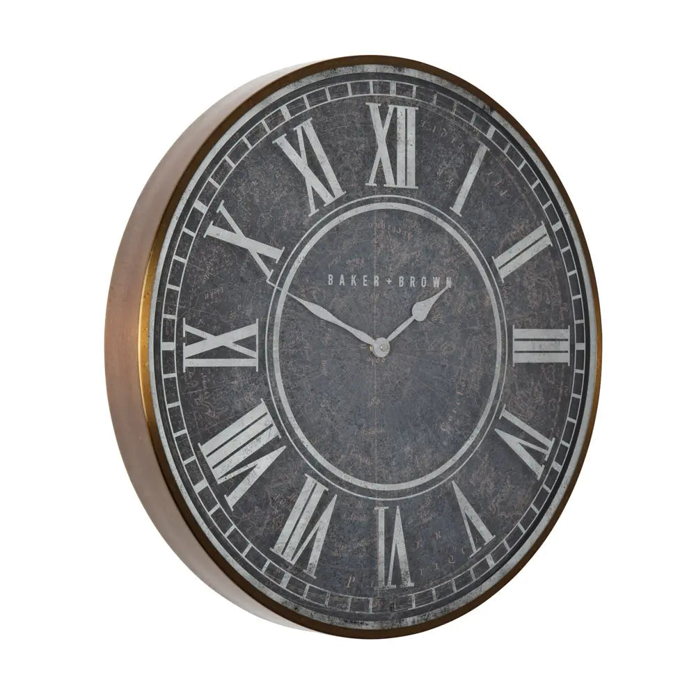 Tara Lane Baker and Brown Atlas Wall Clock 51cm - Antica | TL6844