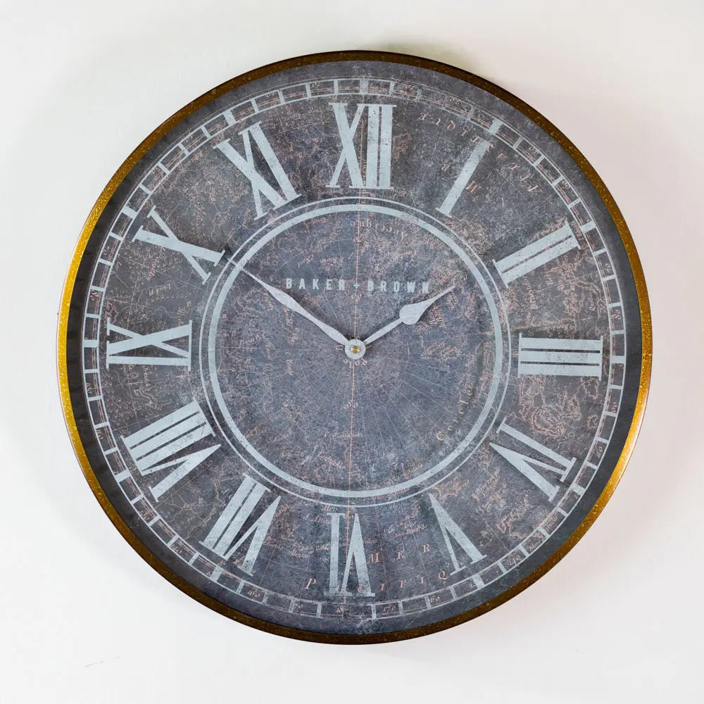 Tara Lane Baker and Brown Atlas Wall Clock 51cm - Antica | TL6844