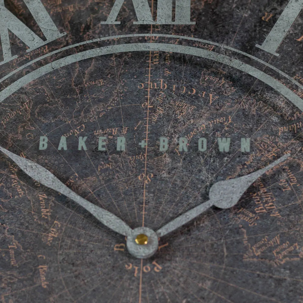 Tara Lane Baker and Brown Atlas Wall Clock 51cm - Antica | TL6844
