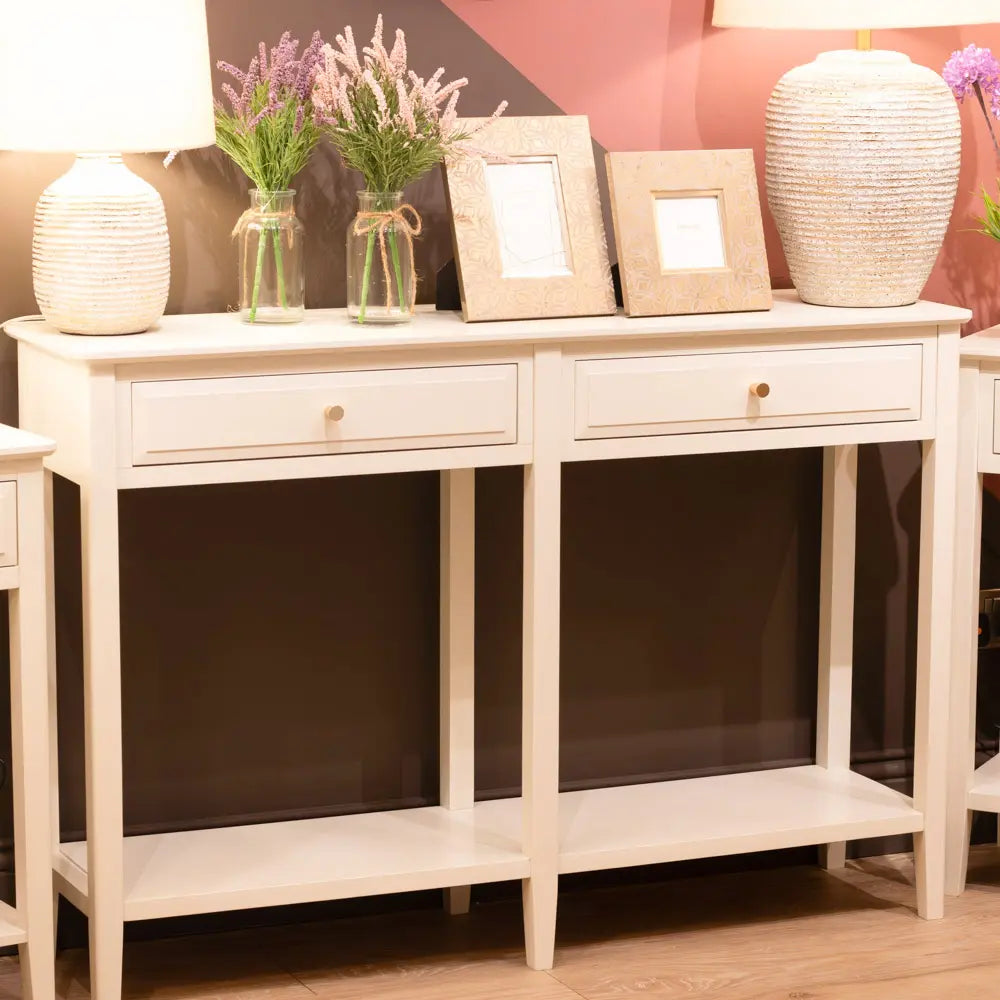 Tara Lane Carson 2 Drawer Console Table Large - Cream | TL6882
