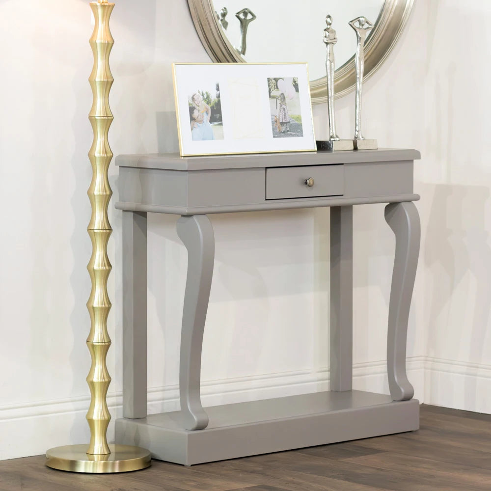 Tara Lane Scroll Console Table 90cm with Drawer - Mink | TL6894