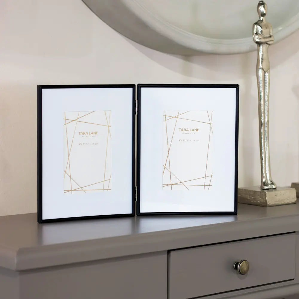 Tara Lane Lisa 2 Photo Folding Frame 4 x 6 - Black | TL6911