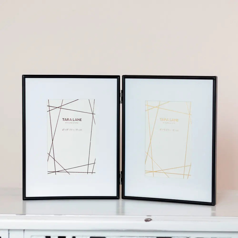 Tara Lane Lisa 2 Photo Folding Frame 4 x 6 - Black | TL6911