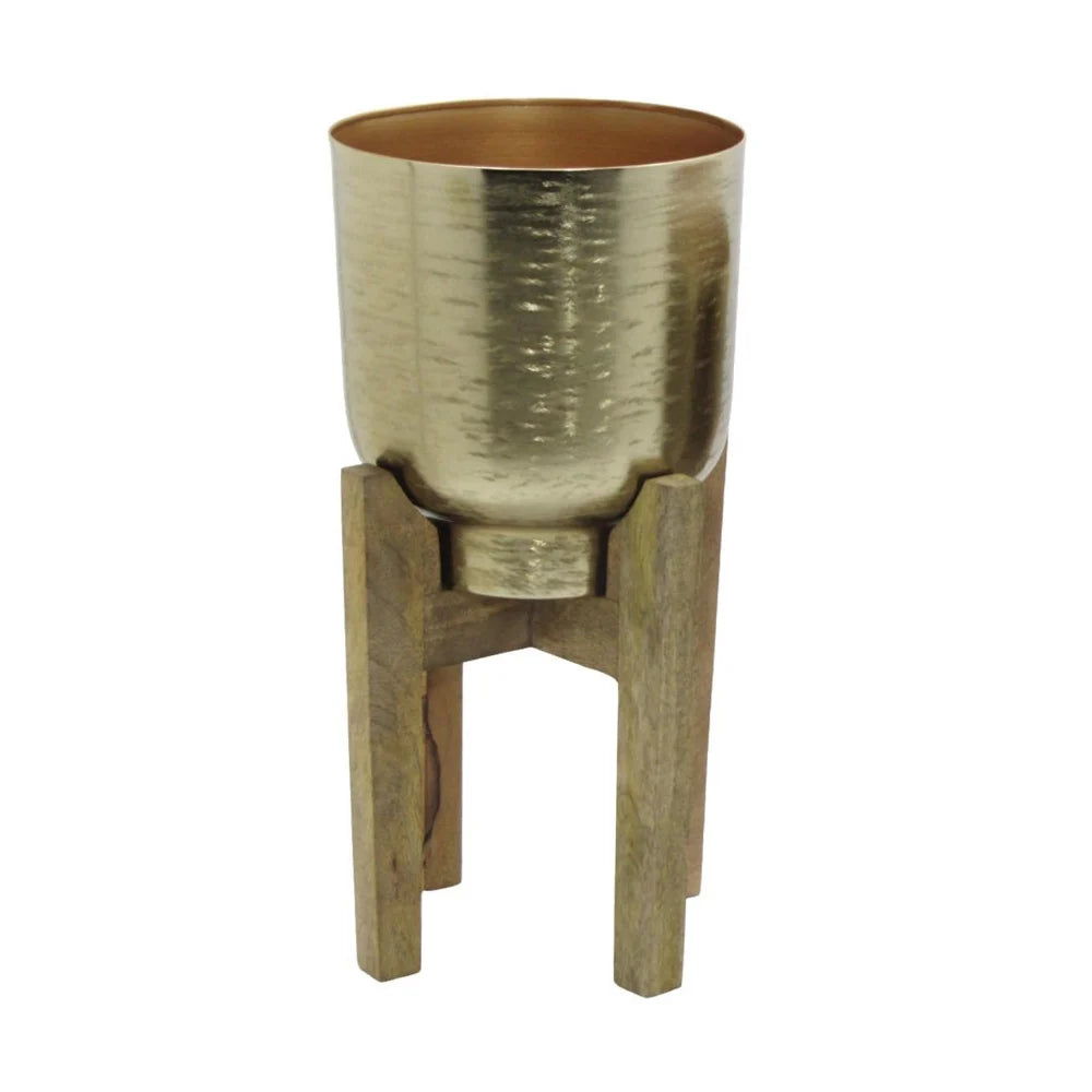 Tara Lane Aruna Planters with Mango Stand Set of 2 - Gold | TL6933