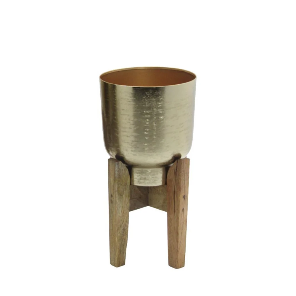 Tara Lane Aruna Planters with Mango Stand Set of 2 - Gold | TL6933