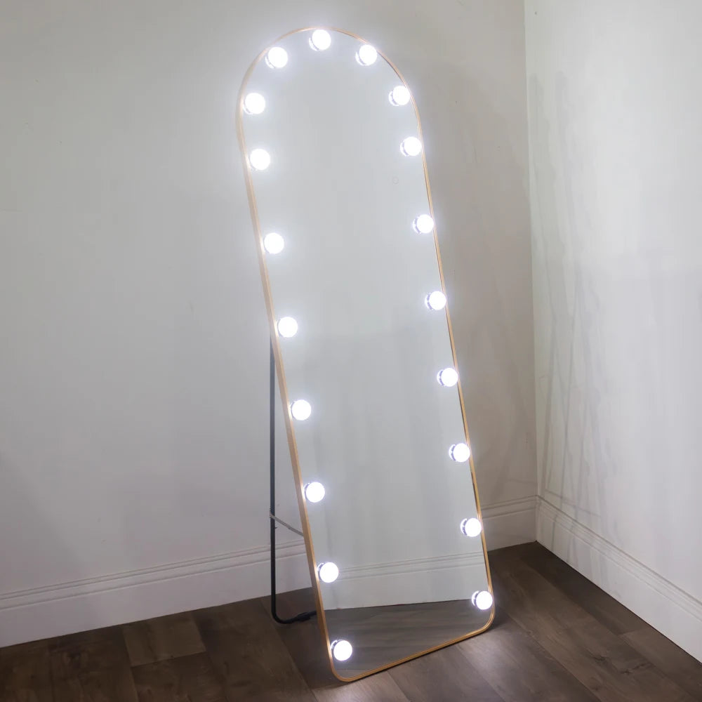 Tara lane Modena Cheval Arch LED Mirror 160cm x 50cm - Gold | TL7009