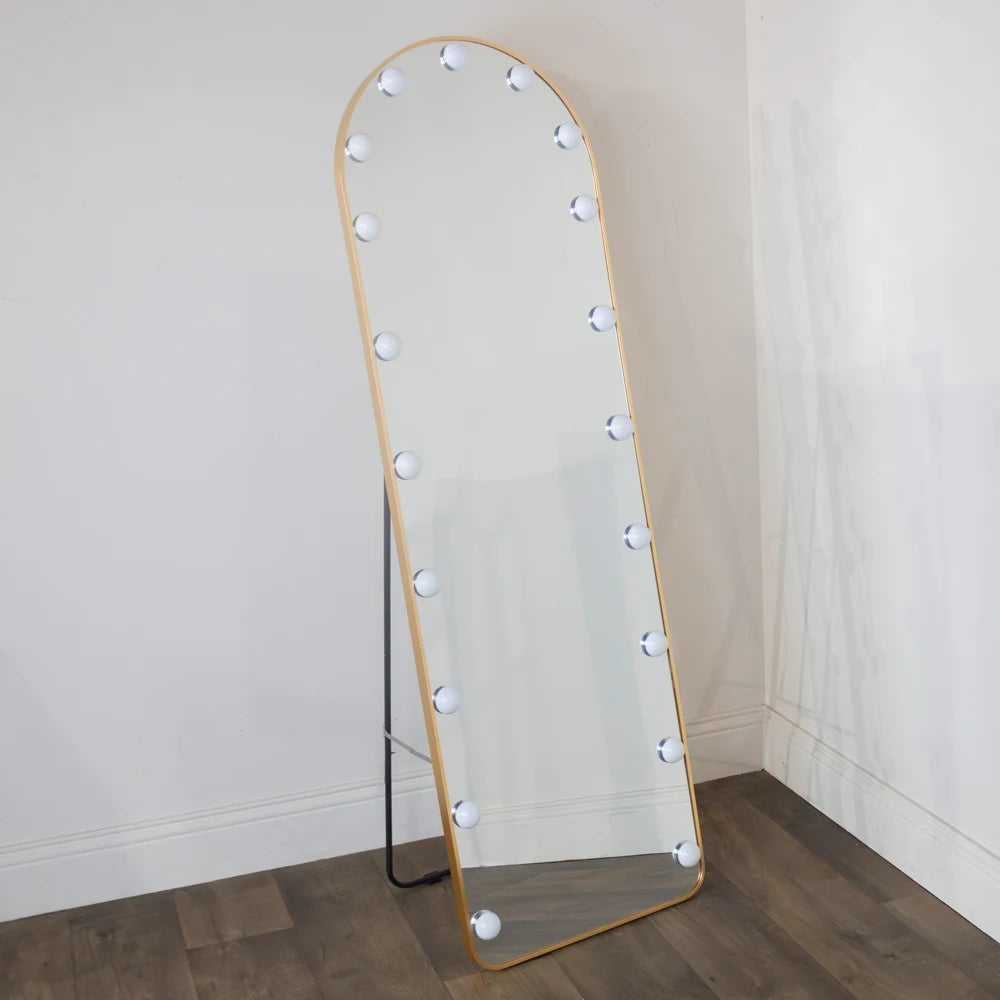 Tara lane Modena Cheval Arch LED Mirror 160cm x 50cm - Gold | TL7009