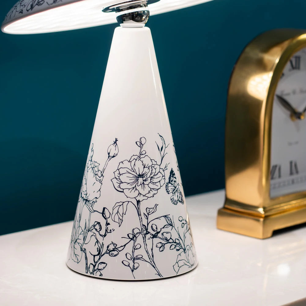 Tara Lane Neo USB Rechargable Table Lamp - Floral White | TL7055