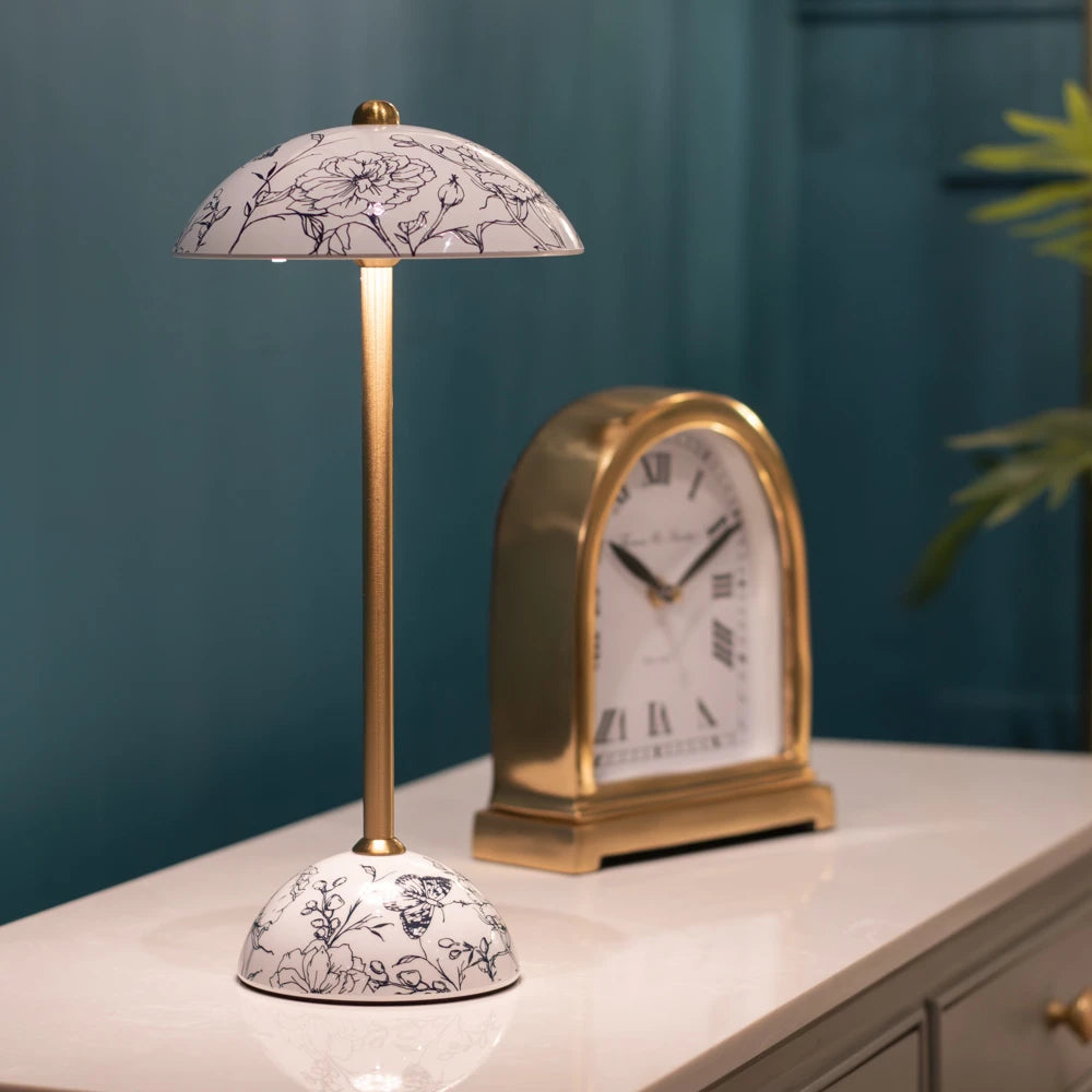 Tara Lane Apollo USB Rechargable Table Lamp - Floral White | TL7059