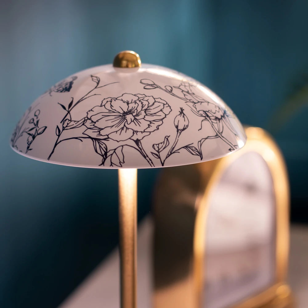 Tara Lane Apollo USB Rechargable Table Lamp - Floral White | TL7059