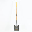 Shovel with a yellow handle on a white background