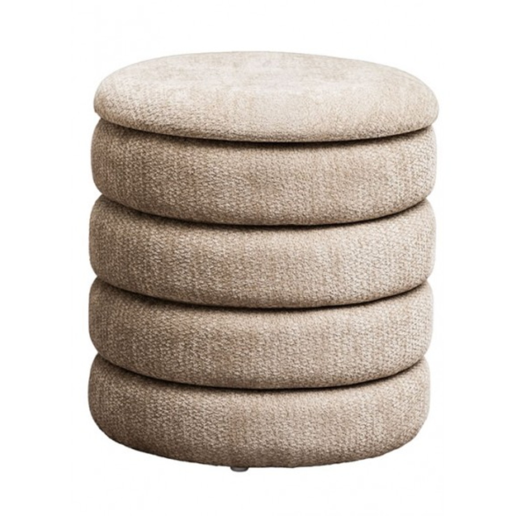 The Grange Collection Wooden Ottoman with Tray in Mushroom | FT4