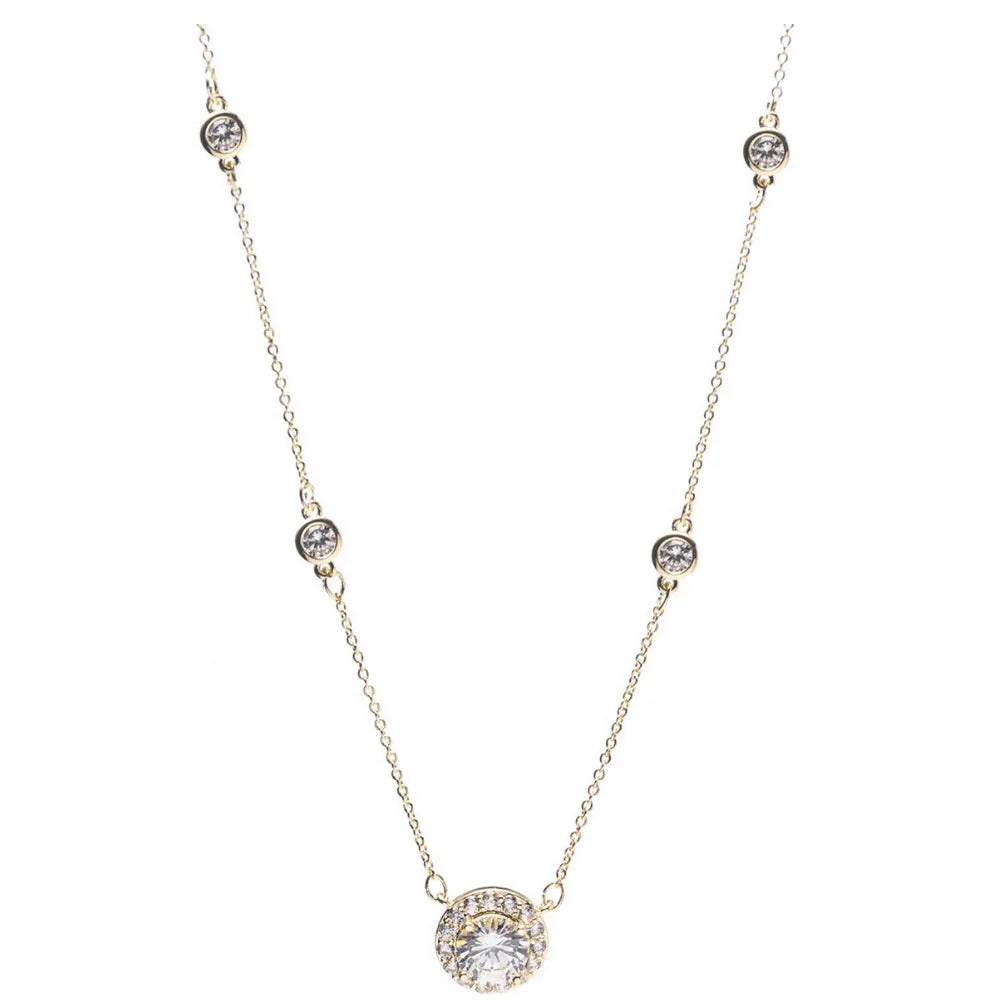 Newgrange Living Circular Round Cut Diamond Pendant - Yellow Gold | 600365