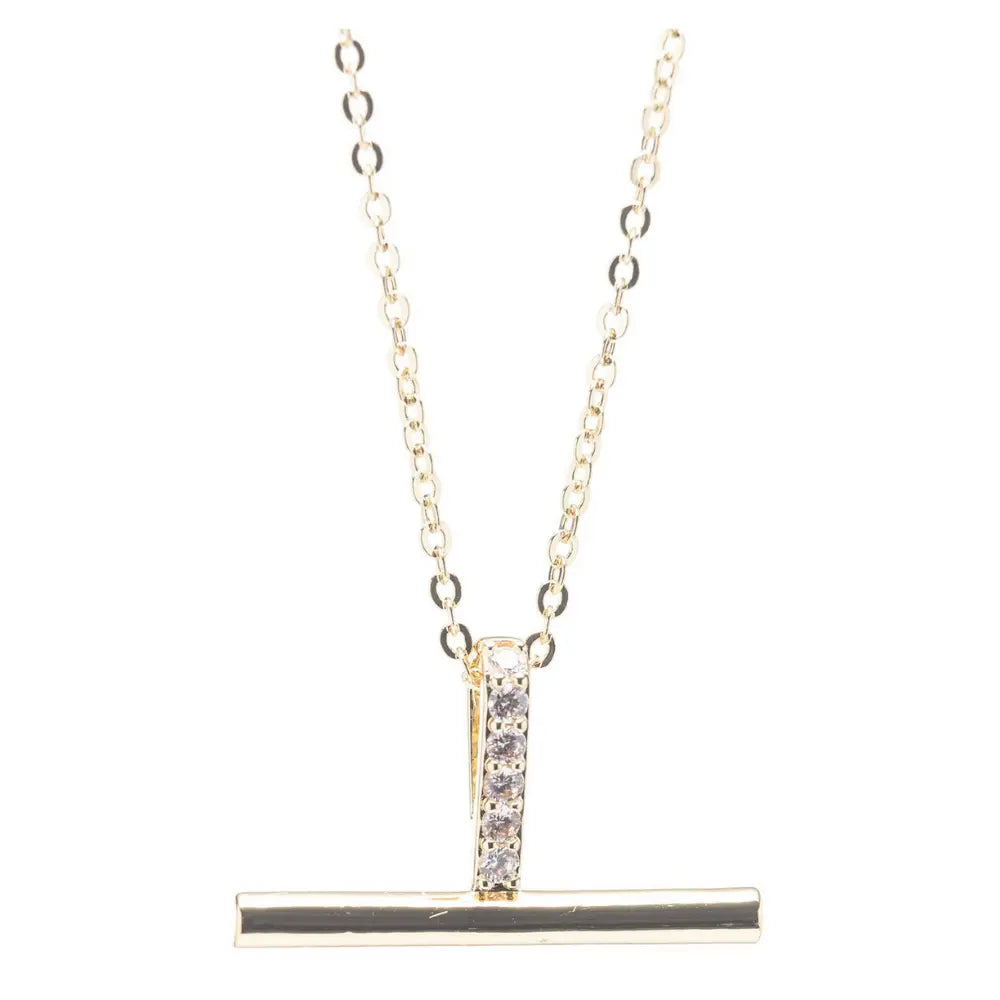 Newgrange Living T Bar Pendant - Gold