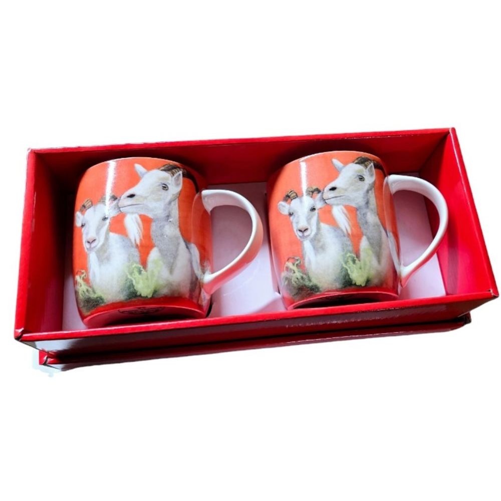 Shannonbridge Pottery Goat 2 Piece Mug Set