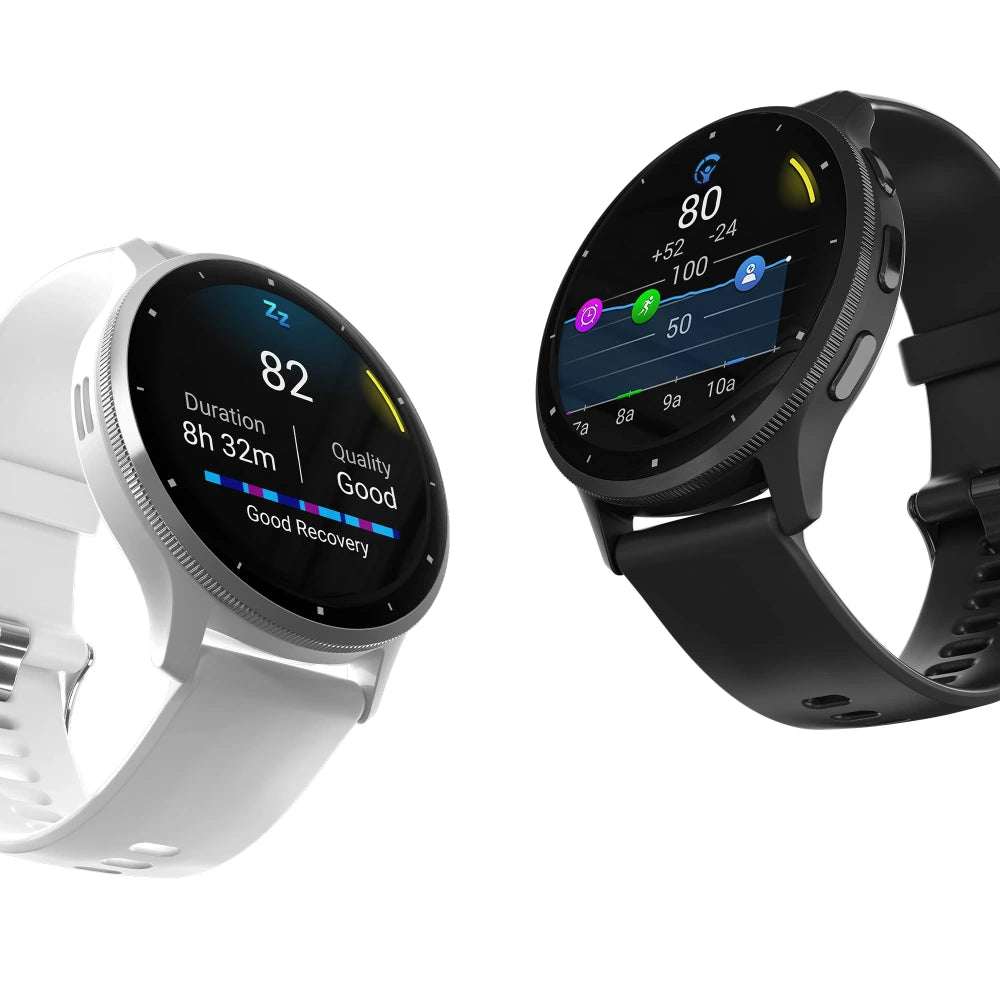 Garmin Venu 3 Stainless Steel Bezel Silicone Band - Whitestone | 49-GAR-010-02784-00