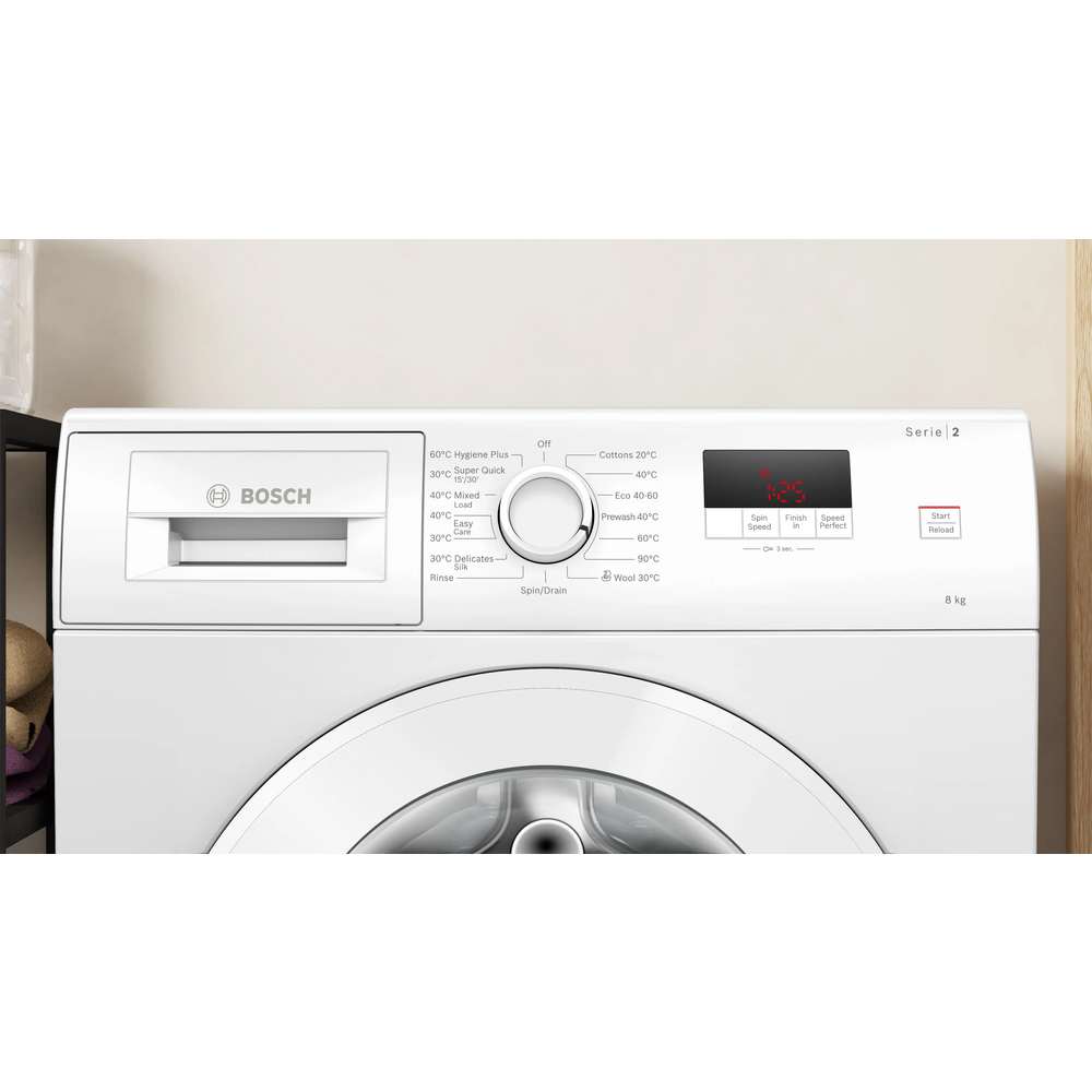 Bosch Series 2 8kg 1400 Spin Washing Machine - White | WGE03408GB