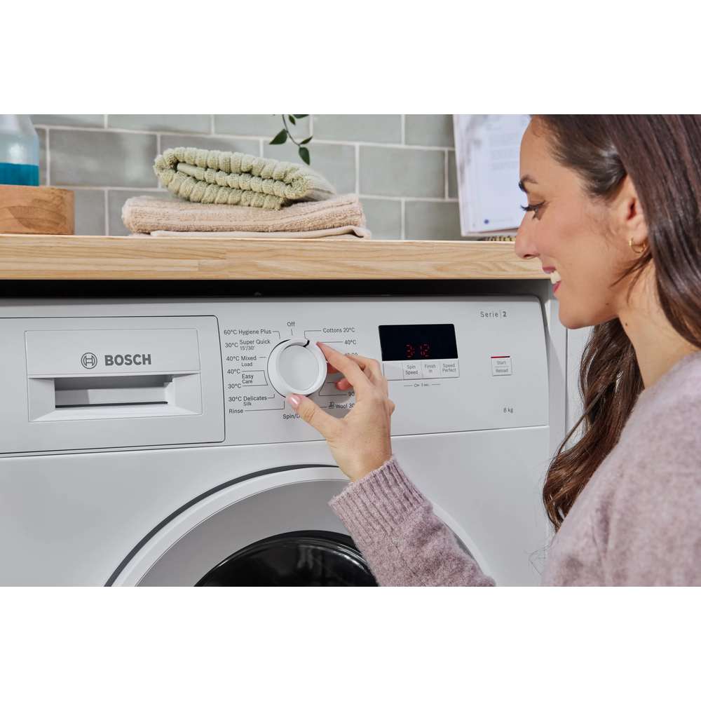 Bosch Series 2 8kg 1400 Spin Washing Machine - White | WGE03408GB