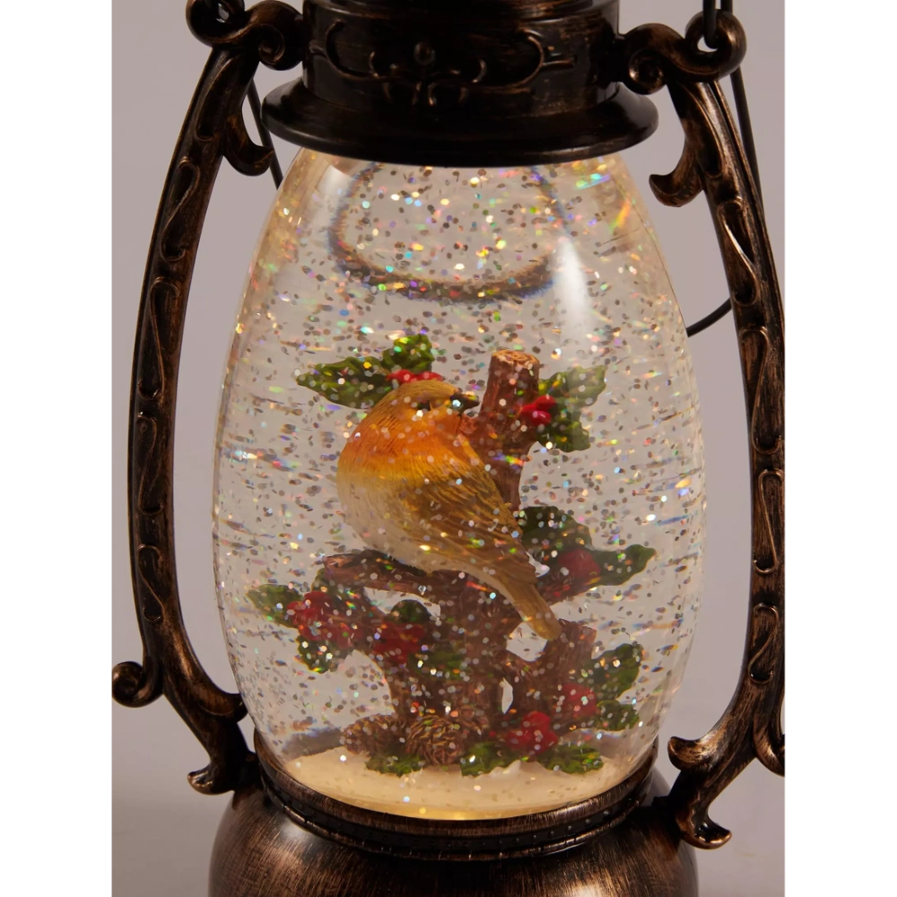Three Kings Snow Swirl Festive Robin Lantern | 2537116