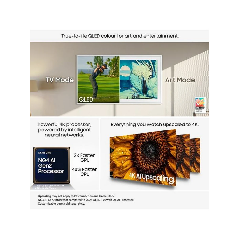 Samsung 43 Inch LS03F QLED 4K Smart Frame TV (2025) | QE43LS03FAUXXU