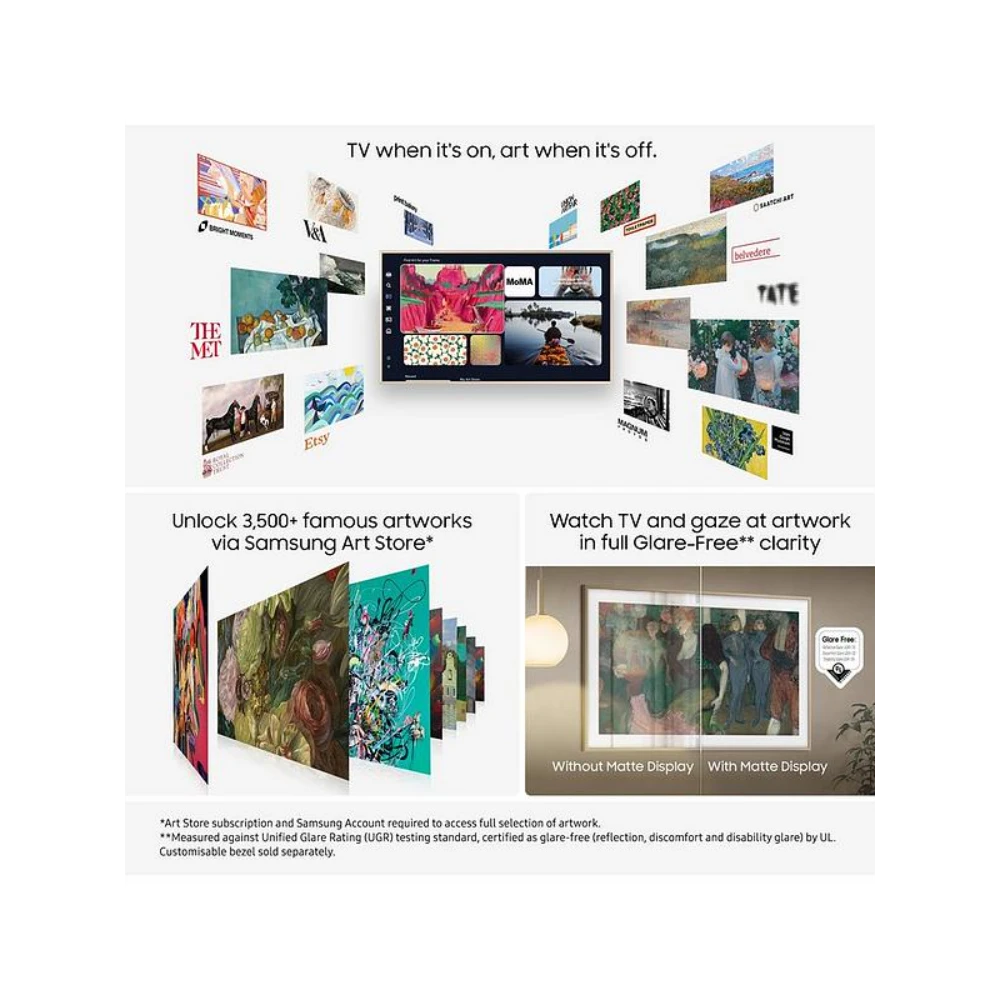 Samsung 43 Inch LS03F QLED 4K Smart Frame TV (2025) | QE43LS03FAUXXU