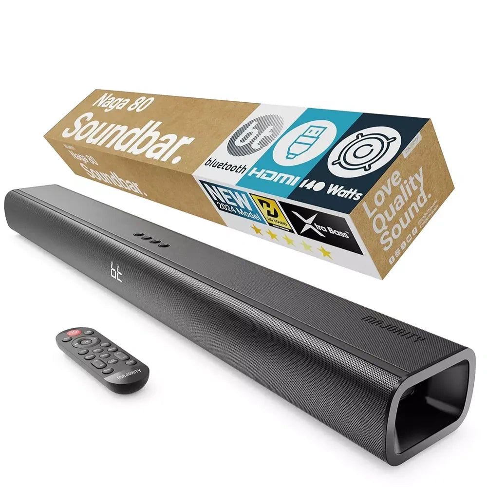 Majority Naga 80 2.1 Bluetooth Soundbar 140W - Black | 1000003047