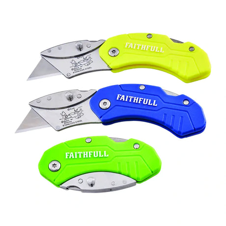 Faithfull Folding Hi-Vis Utility Knife | XMS25UTILHV