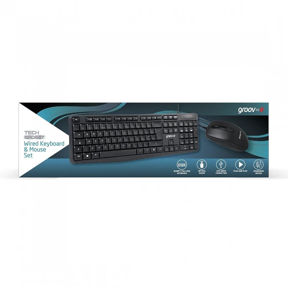 Groove Wired Keyboard & Mouse Set - Black | GVPC19BK