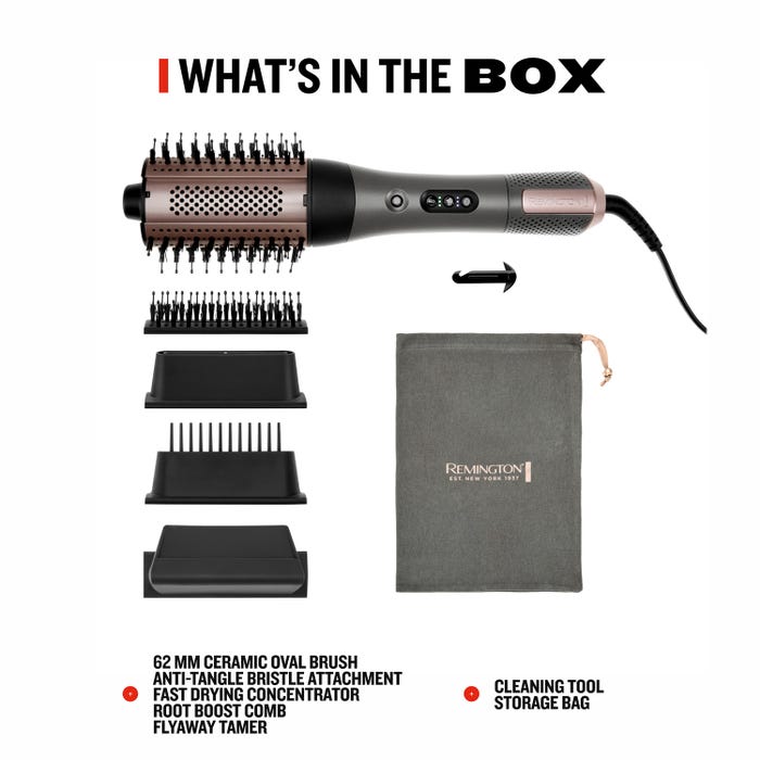 Remington One Power Dry and Smooth Heated Hair Brush | AS6077U51