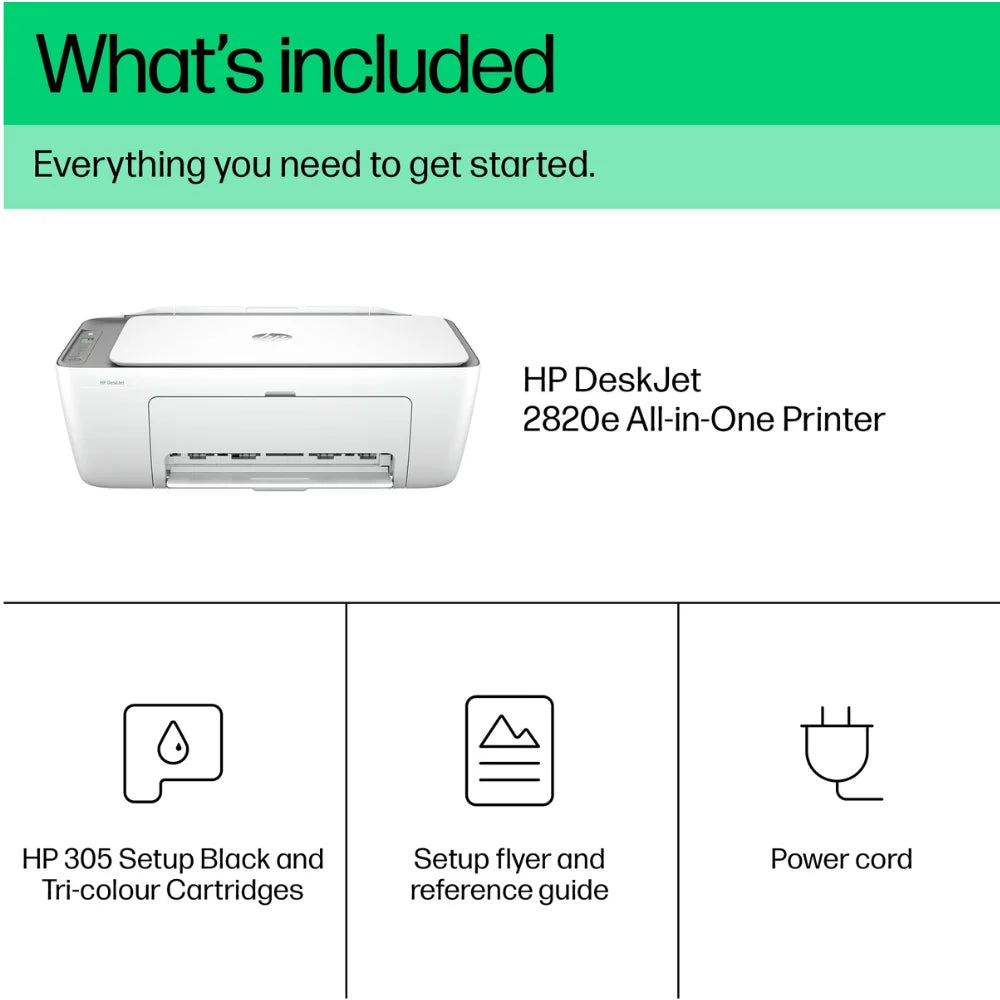 HP DeskJet 2820e All in One Wireless Colour Printer - White | 588K9B