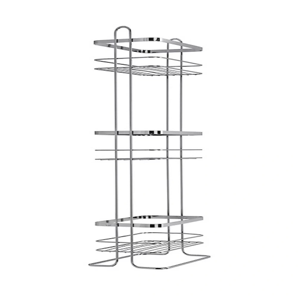 Croydex Free Standing 3 Tier Storage Basket - Chrome | CRXQM264041