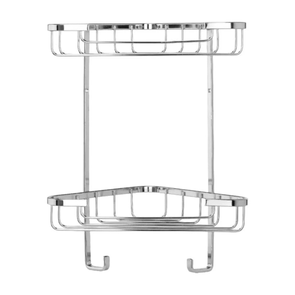 Croydex Wire Small 2 Tier Corner Basket - Chrome | CRXQM260841