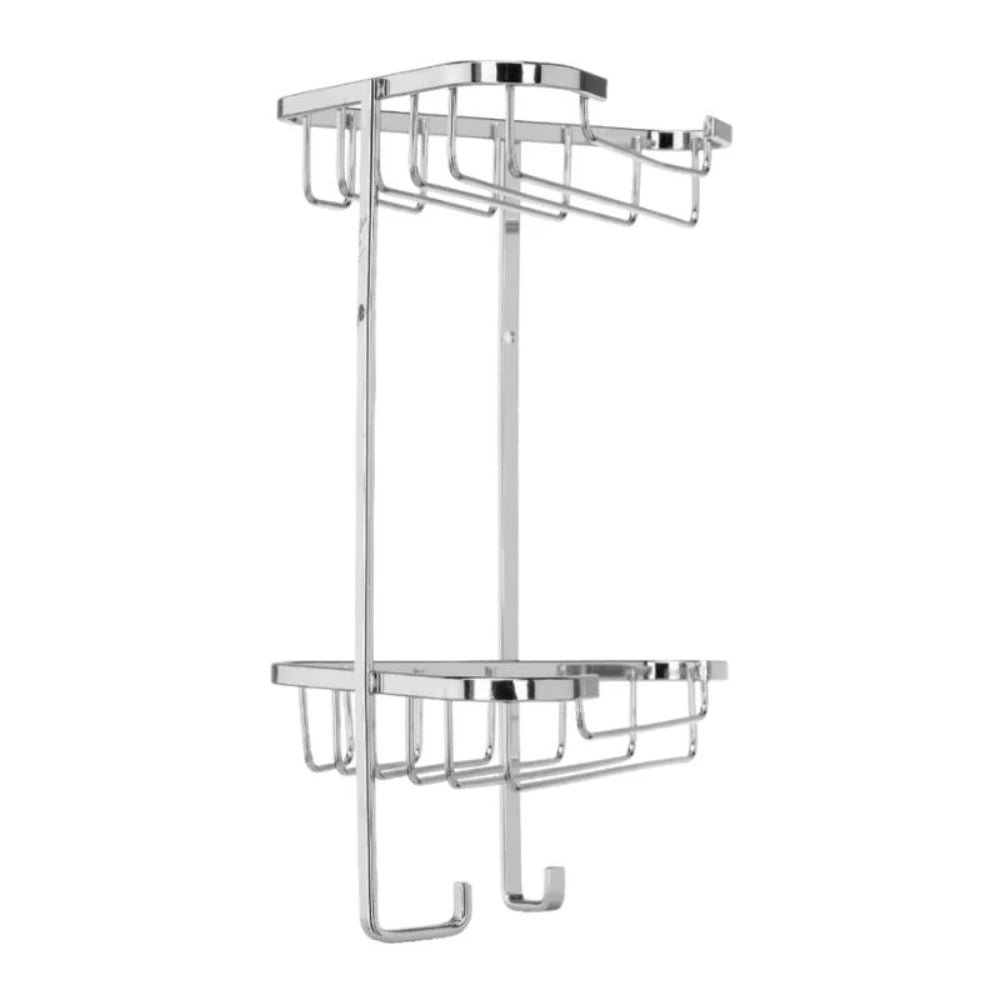 Croydex Wire Small 2 Tier Corner Basket - Chrome | CRXQM260841