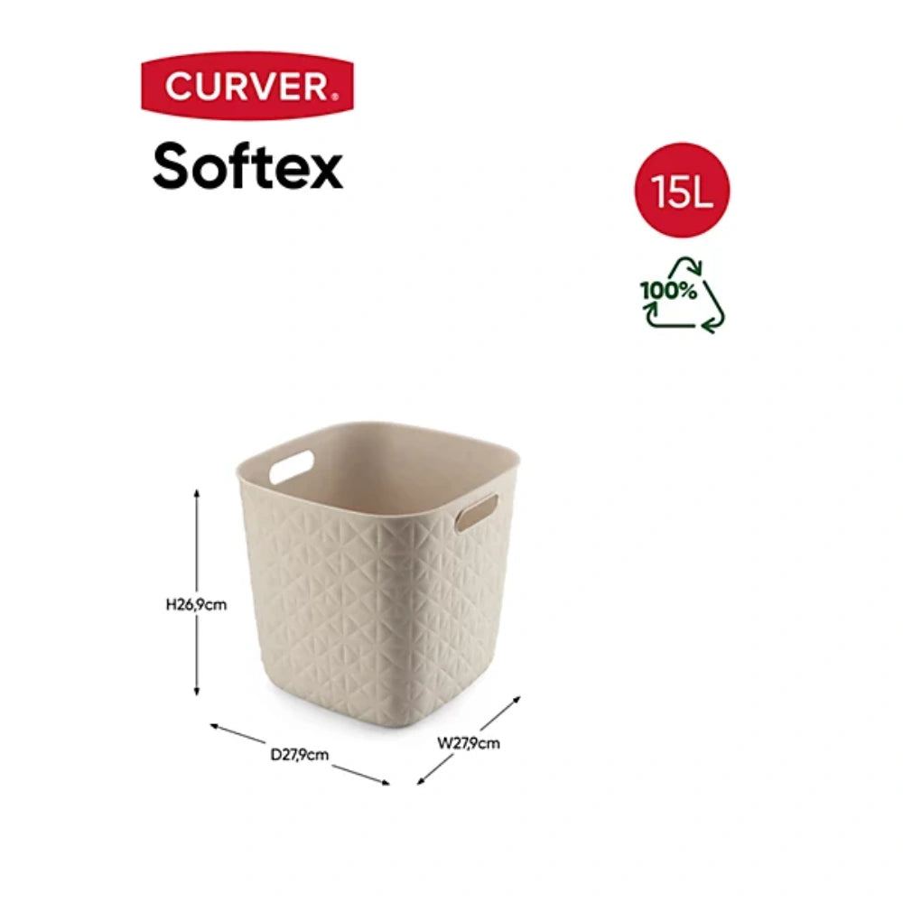 Curver Softex Cube 15 Litre Storage Box - Chalk White | CUR260062