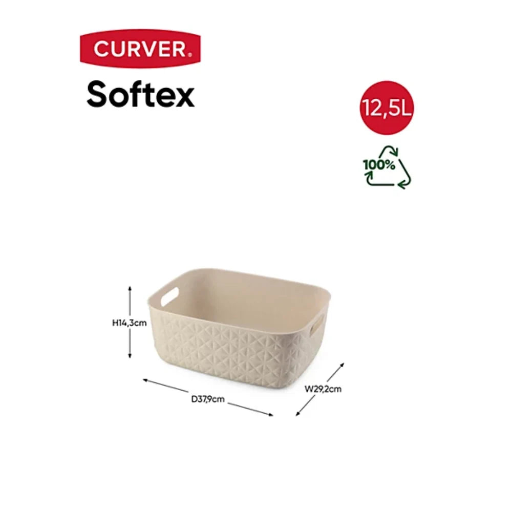 Curver Softex Medium 12.5 Litre Storage Box - Chalk White | CUR260054