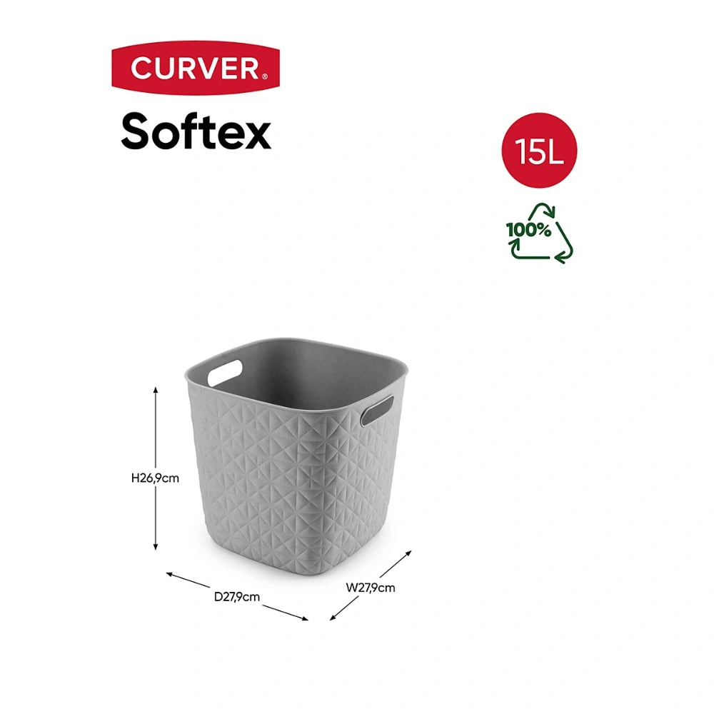 Curver Softex Cube 15 Litre Storage Box - Taupe | CUR260064
