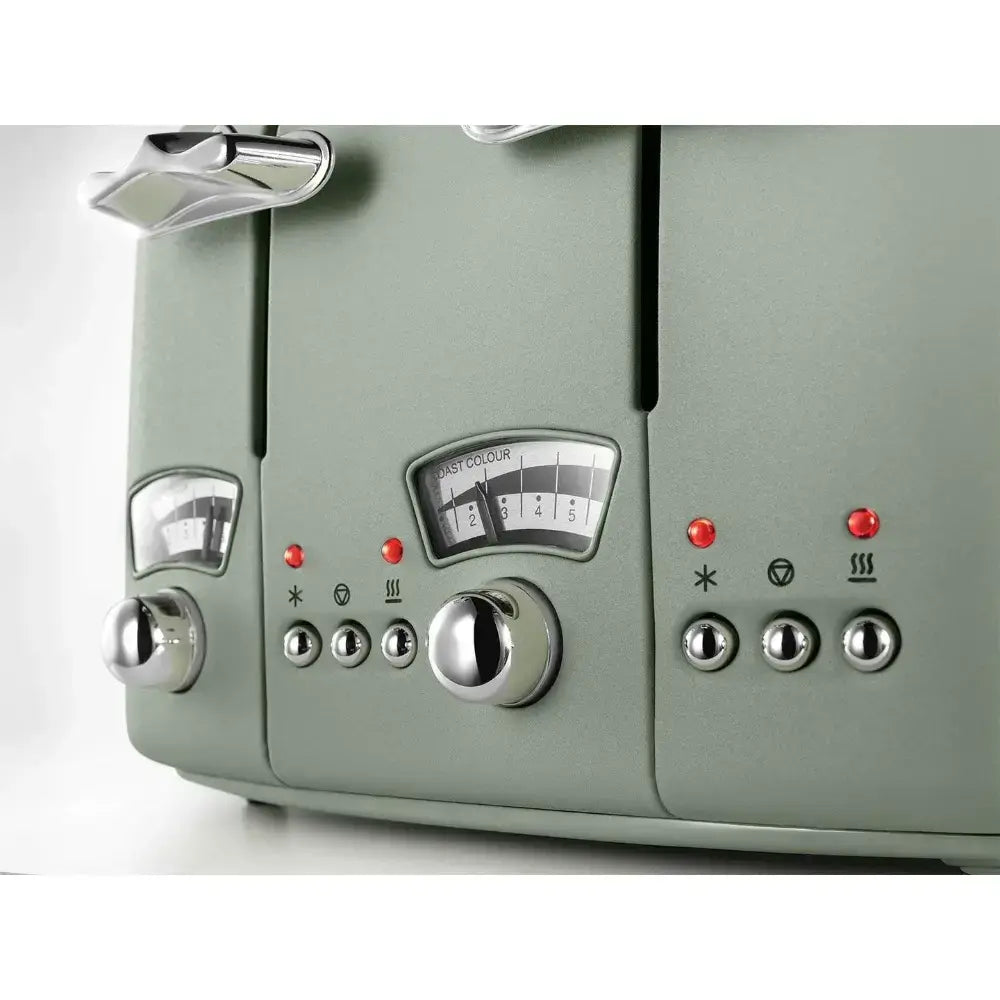Delonghi Argento Flora 4 Slice Toaster - Green | CT04.GR