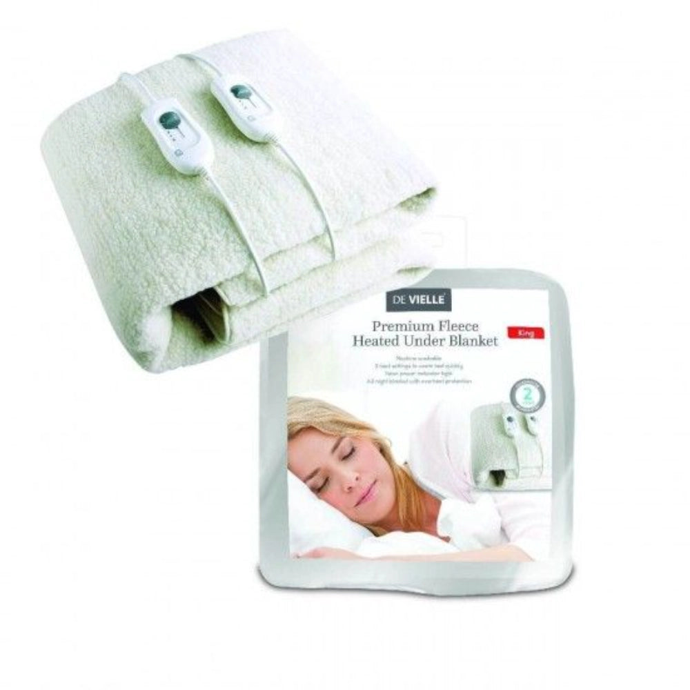 De Vielle King Size - Premium Fleece Electric Under Blanket Dual Controller | DEF055749