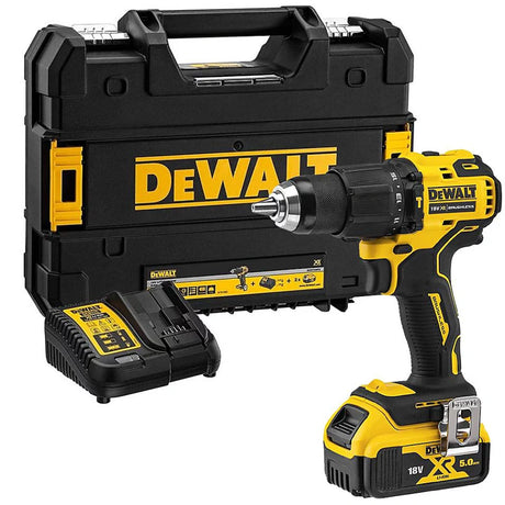 Dewalt 18V Brushless Combi Drill with 1 x 5.0ah Battery and FREE Drill Bit Set | DCD709P1T-GB
