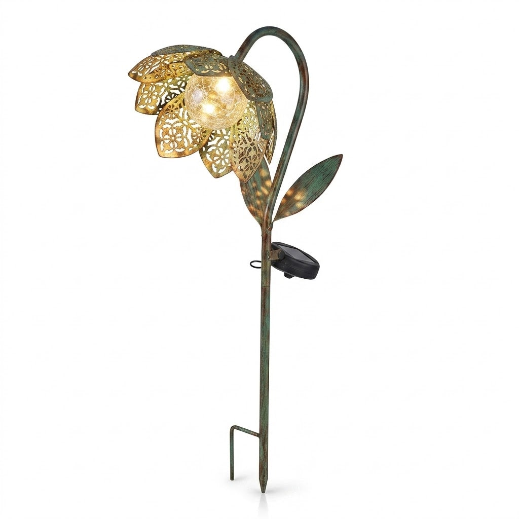 Smart Solar Garden Stake Damasque Solar Bloom - Verdigris | 1012555