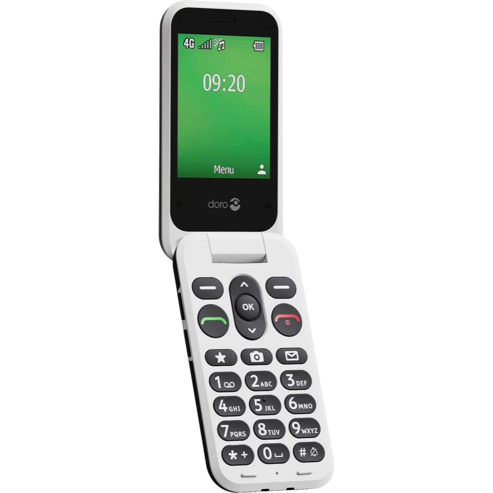 Doro Leva Sim Free E22 Mobile Flip Phone - Black / White | 8991
