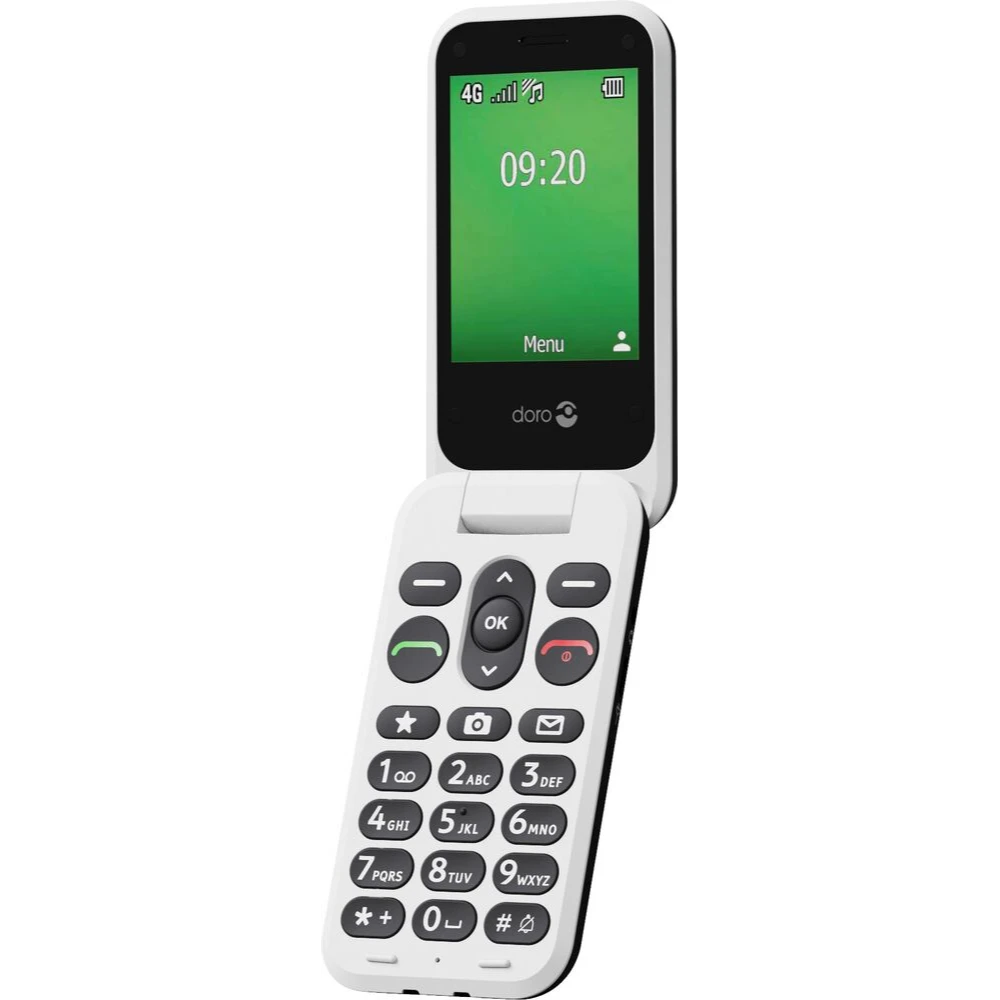 Doro Leva Sim Free E22 Mobile Flip Phone - Black / White | 8991