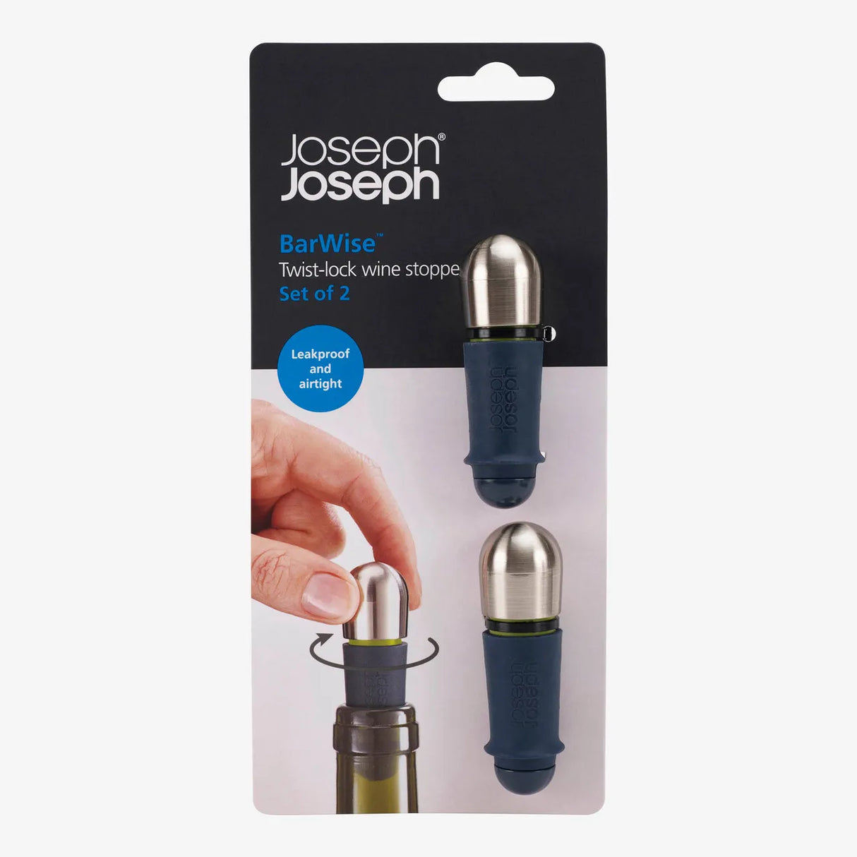 Joseph Joseph BarWise Twist-Lock Wine Stoppers 2 Piece Set | 20110JJ